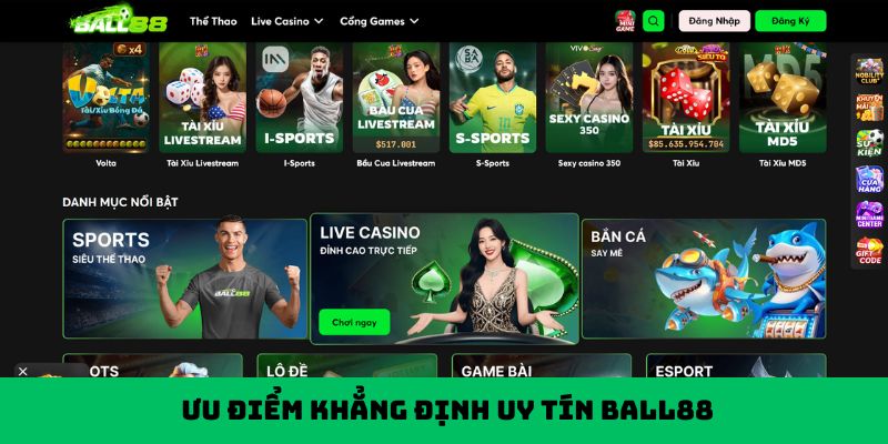 Ưu điểm khẳng định uy tín Ball88